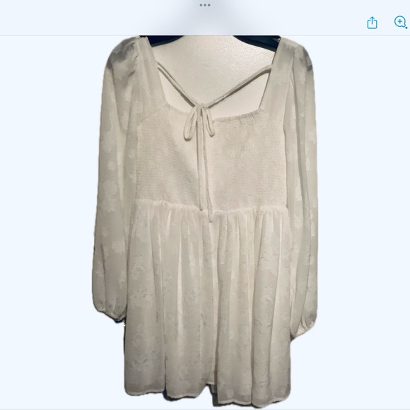 NWT Altar’d State White long sleeve dress. Perfect for date/sorority function M - Picture 2 of 5
